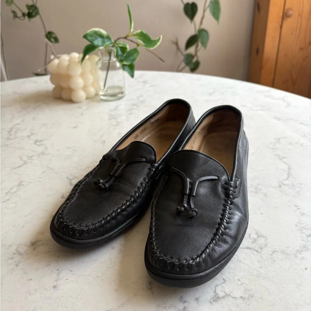 Salvatore Ferragamo Sport Black Leather Tassel Loafers women 8.5 - Picture 4 of 10